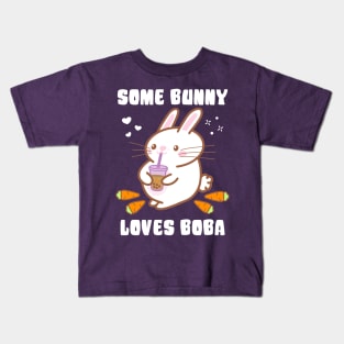 Some Bunny Loves Boba Kids T-Shirt
